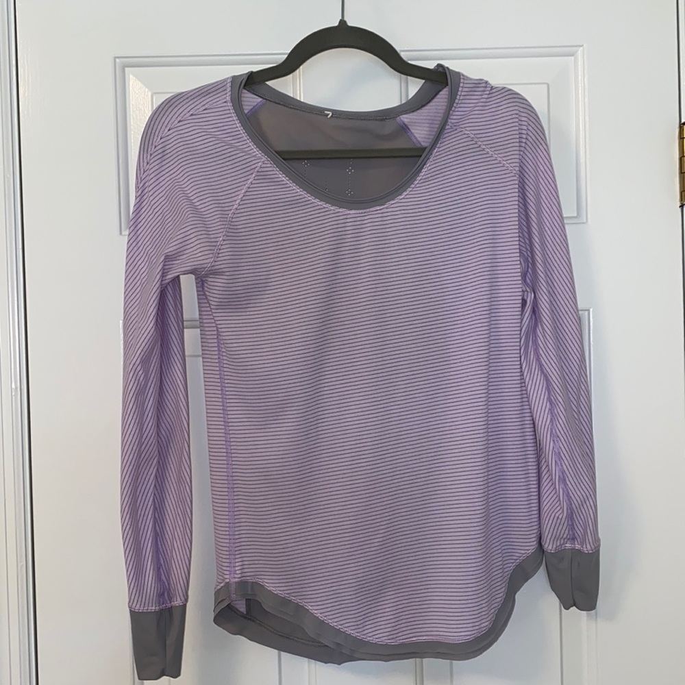 Lululemon Long Sleeved Workout Top - Lavender And Grey - Size 4